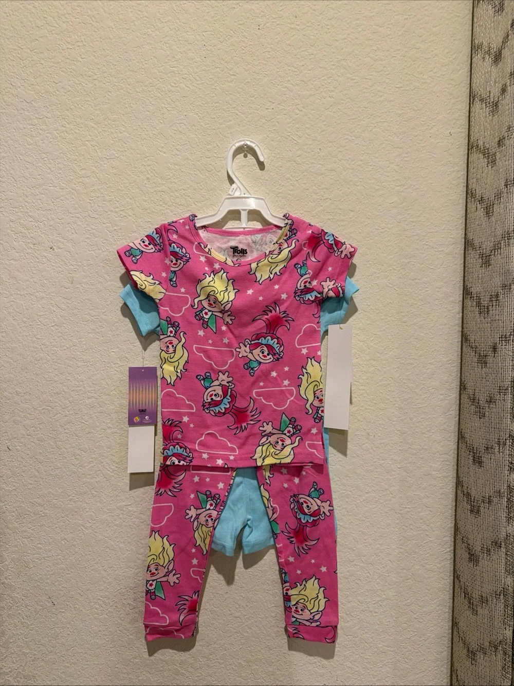 Trolls Pink & Light Blue Character Pajama Set